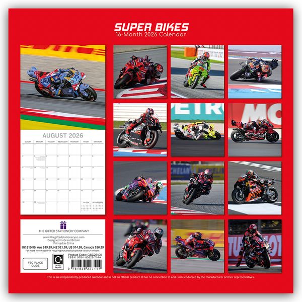 Produktbild: Superbikes – Motorräder 2026 – 16-Monatskalender
