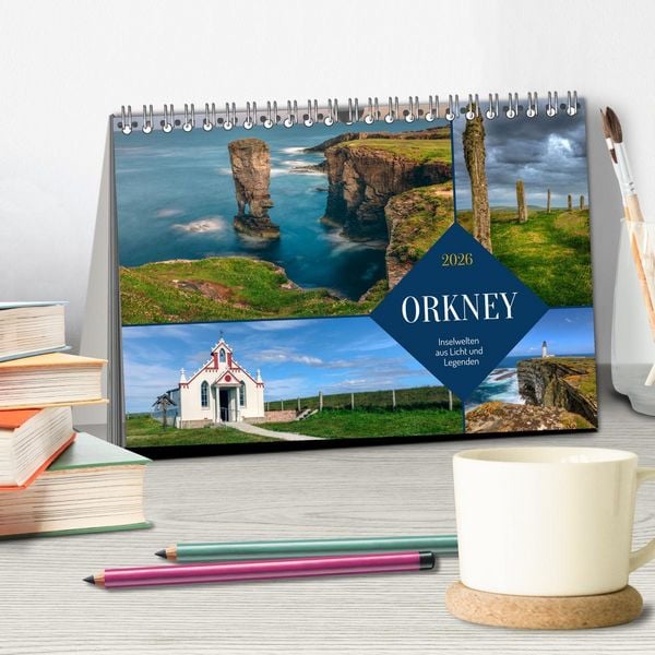 Produktbild: Orkney, Inselwelten aus Licht und Legenden. (Tischkalender 2026 DIN A5 quer), CALVENDO Monatskalender
