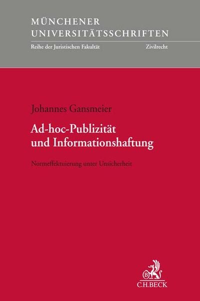 Produktbild: Ad-hoc-Publizit&auml;t und Informationshaftung
