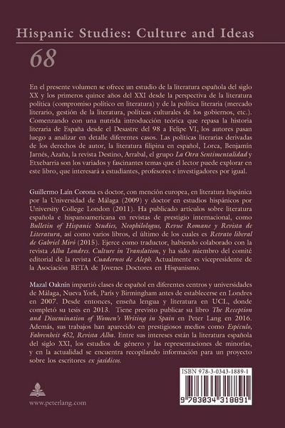 Produktbild: Literatura pol&iacute;tica y pol&iacute;tica literaria en Espa&ntilde;a