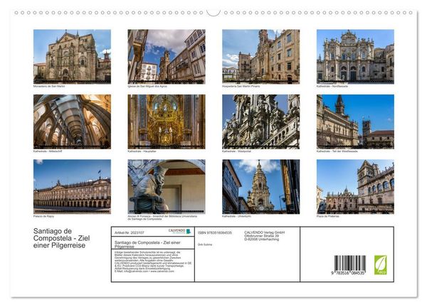 Produktbild: Santiago de Compostela - Ziel einer Pilgerreise (hochwertiger Premium Wandkalender 2026 DIN A2 quer), Kunstdruck in Hochglanz