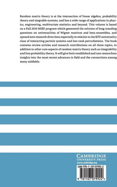 Produktbild: Random Matrix Theory, Interacting Particle Systems, and Integrable Systems