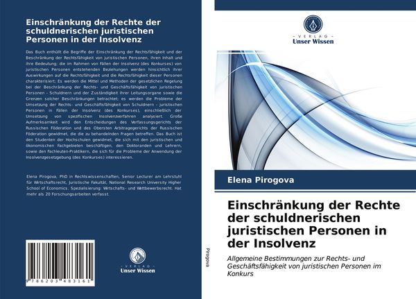 Produktbild: Einschr&auml;nkung der Rechte der schuldnerischen juristischen Personen in der Insolvenz