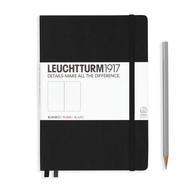 Produktbild: LEUCHTTURM1917 Notizbuch Medium (A5), Hardcover, 251 nummerierte Seiten, Schwarz, Blanko