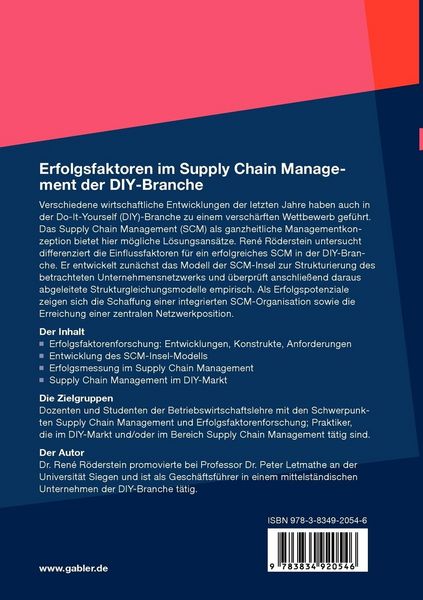 Produktbild: Erfolgsfaktoren im Supply Chain Management der DIY-Branche
