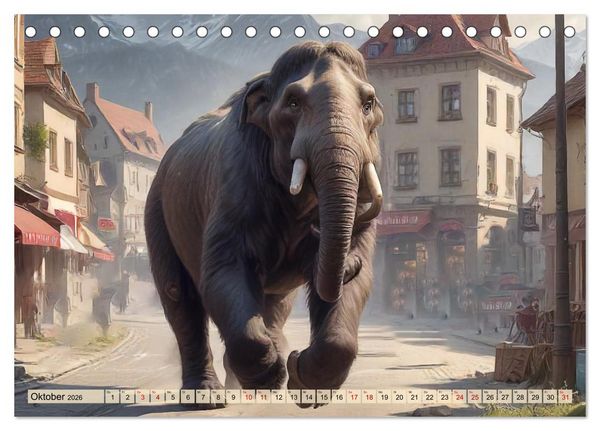 Produktbild: Riesen der Eiszeit &ndash; Ein Jahr voller Mammut Momente (Tischkalender 2026 DIN A5 quer), CALVENDO Monatskalender