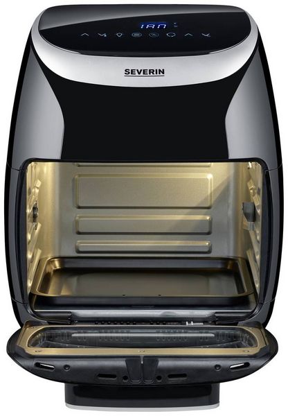 Produktbild: Severin FR 2446 Fritteuse 11l 2000W Hei&szlig;luft-Funktion, &Uuml;berhitzungsschutz Schwarz/Silber