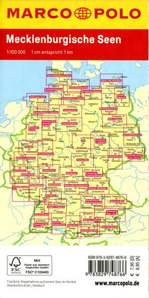 Produktbild: MARCO POLO Freizeitkarte 8 Mecklenburgische Seen 1:100.000