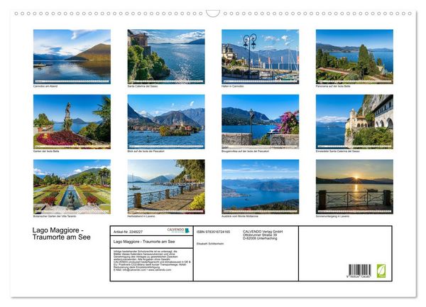 Produktbild: Lago Maggiore - Traumorte am See (Wandkalender 2026 DIN A2 quer), CALVENDO Monatskalender