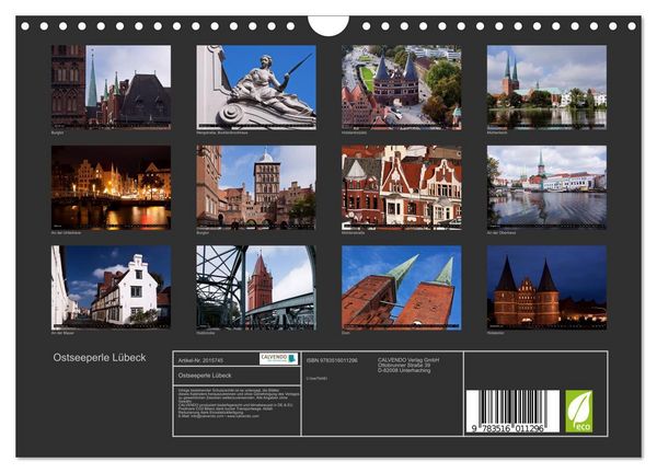 Produktbild: Ostseeperle L&uuml;beck (Wandkalender 2026 DIN A4 quer), CALVENDO Monatskalender