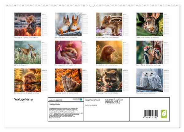 Produktbild: Waldgefl&uuml;ster (hochwertiger Premium Wandkalender 2026 DIN A2 quer), Kunstdruck in Hochglanz