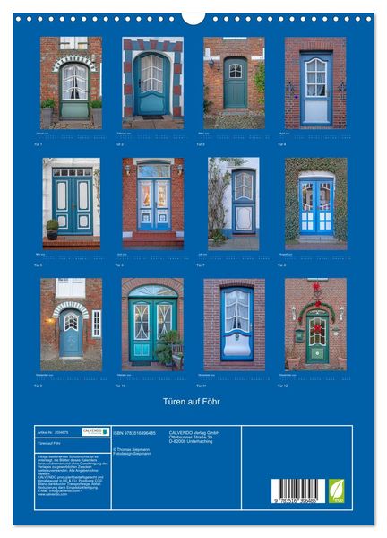 Produktbild: T&uuml;ren auf F&ouml;hr (Wandkalender 2026 DIN A3 hoch), CALVENDO Monatskalender