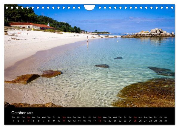 Produktbild: Beaches of Galicia (Wall Calendar 2026 DIN A4 landscape), CALVENDO 12 Month Wall Calendar