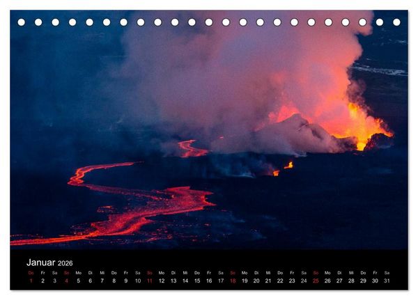 Produktbild: Vulkanausbruch - Island (Tischkalender 2026 DIN A5 quer), CALVENDO Monatskalender