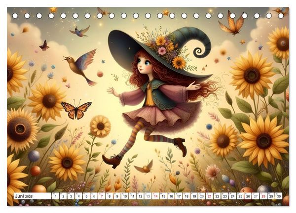 Produktbild: Luna, die kleine Zauberhexe (Tischkalender 2026 DIN A5 quer), CALVENDO Monatskalender