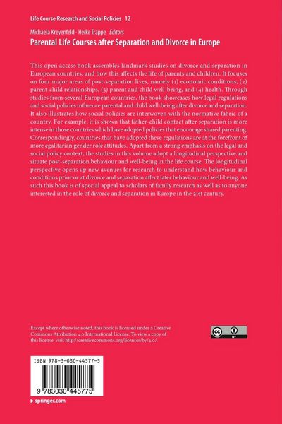 Produktbild: Parental Life Courses after Separation and Divorce in Europe