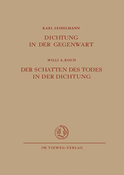 Produktbild: Dichtung in der Gegenwart. Der Schatten des Todes in der Dichtung