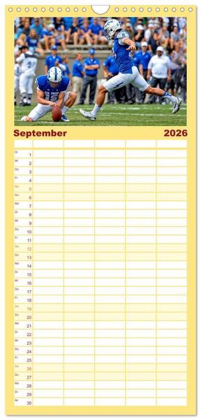 Produktbild: Familienplaner 2026 - American Football - Touchdown durchs Jahr mit 5 Spalten (Wandkalender, 21 x 45 cm) CALVENDO