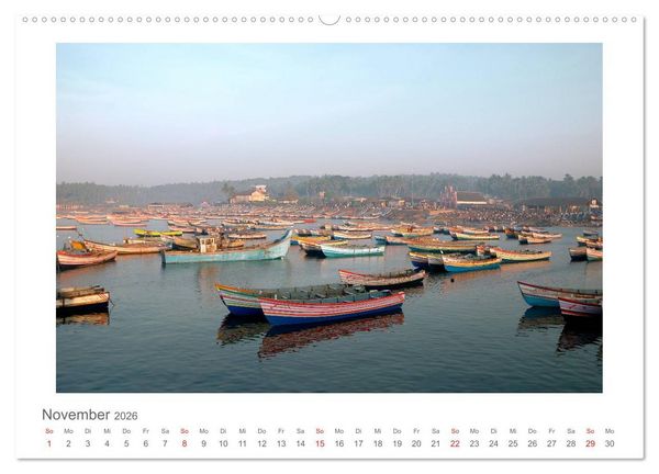 Produktbild: Farbenfrohes Kerala - Eindr&uuml;cke aus God&acute;s Own Country (Wandkalender 2026 DIN A2 quer), CALVENDO Monatskalender