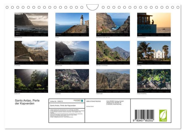 Produktbild: Santo Antao, Perle der Kapverden (Wandkalender 2026 DIN A4 quer), CALVENDO Monatskalender