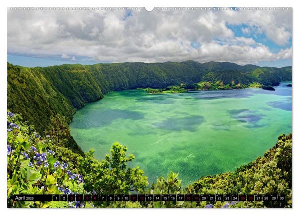 Produktbild: Sao Miguel Azoren - Vulkanisch gepr&auml;gte Trauminsel im Atlantik (hochwertiger Premium Wandkalender 2026 DIN A2 quer), Kunstdruck in Hochglanz