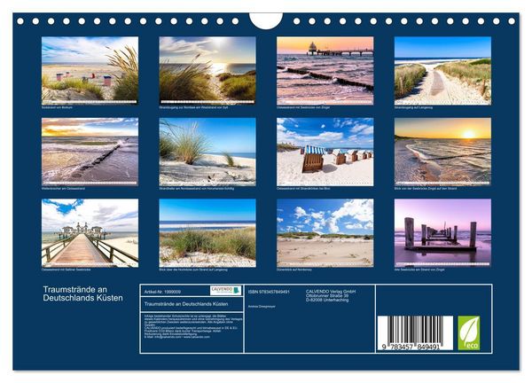 Produktbild: Traumstr&auml;nde an Deutschlands K&uuml;sten (Wandkalender 2026 DIN A4 quer), CALVENDO Monatskalender