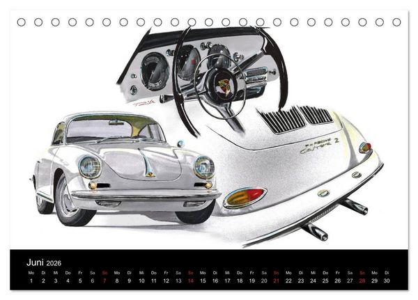 Produktbild: Porsche inspired Artwork by Reinhold Art&acute;s (Tischkalender 2026 DIN A5 quer), CALVENDO Monatskalender