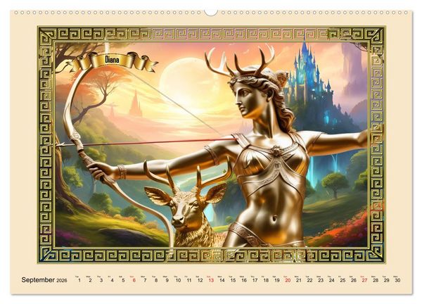 Produktbild: Roman Gods - under the spell of mythology (High Quality Premium Wall Calendar 2026 DIN A2 landscape),CALVENDO 12 Month Wall Calendar