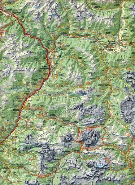 Produktbild: Dolomiti / Dolomiten Road Panoramic Map 1 : 200 000