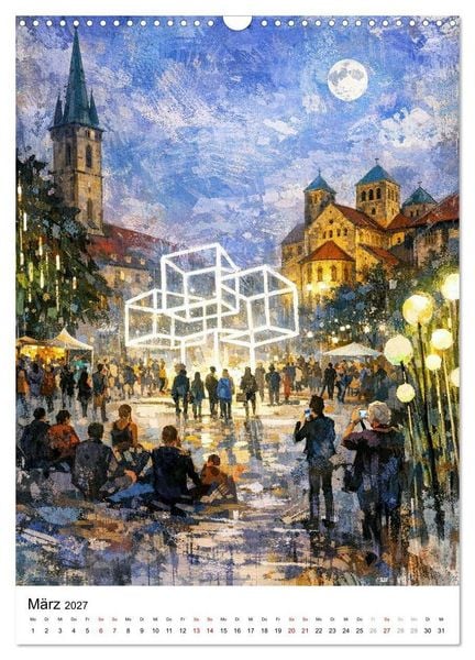 Produktbild: Hildesheim, ein Moment in dem die Stadt zu leuchten beginnt. (Wandkalender 2027 DIN A3 hoch), CALVENDO Monatskalender