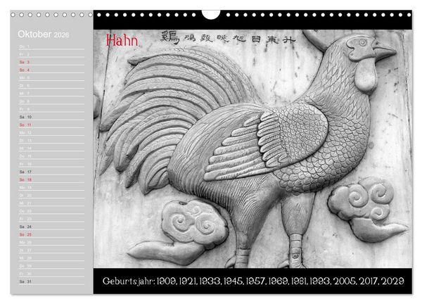 Produktbild: Das Chinesische Horoskop / Geburtstagskalender (Wandkalender 2026 DIN A3 quer), CALVENDO Monatskalender
