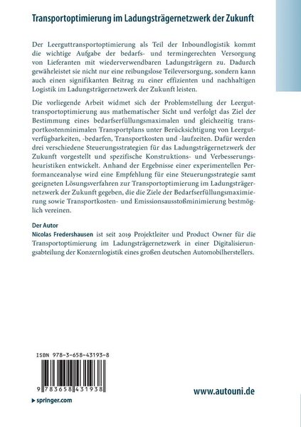 Produktbild: Transportoptimierung im Ladungstr&auml;gernetzwerk der Zukunft