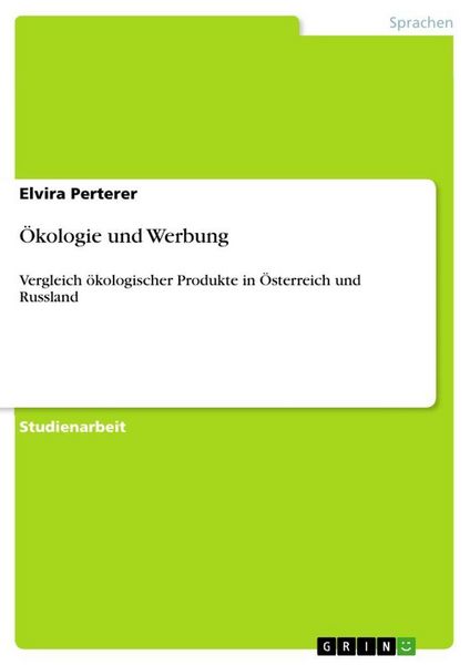 Produktbild: &Ouml;kologie und Werbung