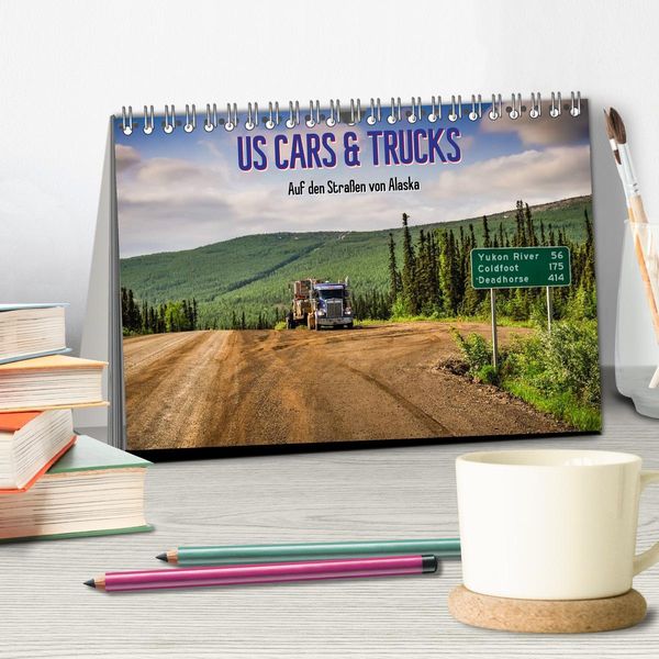 Produktbild: US Cars & Trucks in Alaska (Tischkalender 2026 DIN A5 quer), CALVENDO Monatskalender