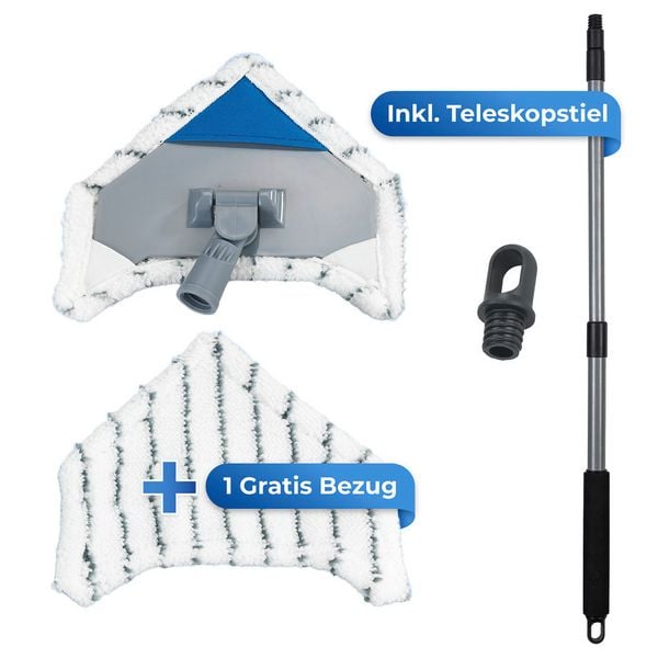 Produktbild: Multiflex-Wischer inkl. Teleskopstiel, f&uuml;r Fliesen, Fenster und B&ouml;den geeignet