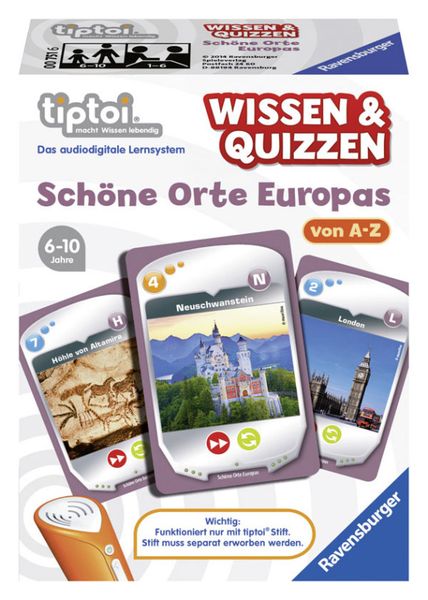 tiptoi® Wissen & Quizzen: Schöne Orte Europas von A - Z (Ravensburger 00751)