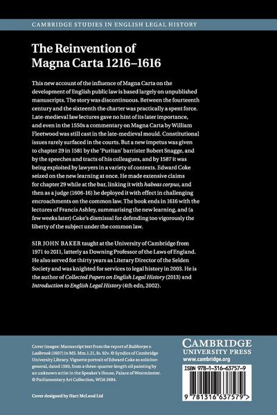 Produktbild: The Reinvention of Magna Carta 1216-1616