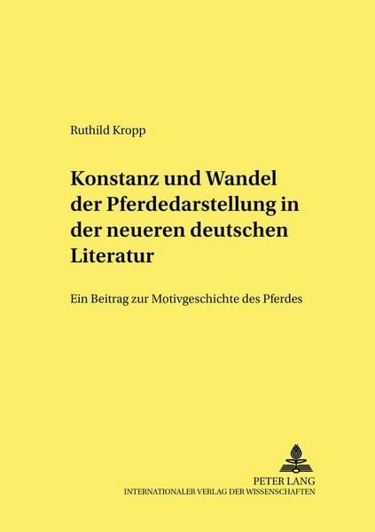 Produktbild: Konstanz und Wandel der Pferdedarstellung in der neueren deutschen Literatur