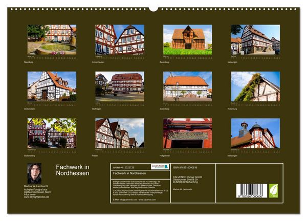 Produktbild: Fachwerk in Nordhessen (hochwertiger Premium Wandkalender 2026 DIN A2 quer), Kunstdruck in Hochglanz