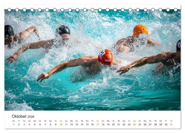 Produktbild: Schwimmen - Bahn f&uuml;r Bahn (Tischkalender 2026 DIN A5 quer), CALVENDO Monatskalender