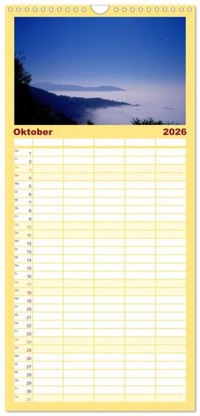 Produktbild: Familienplaner 2026 - Bayerischer Wald mit 5 Spalten (Wandkalender, 21 x 45 cm) CALVENDO