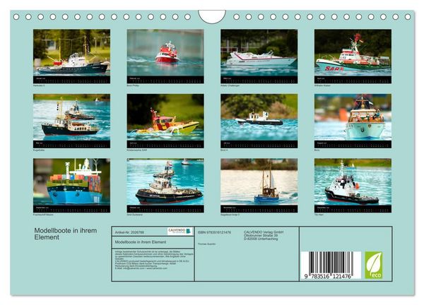Produktbild: Modellboote in ihrem Element (Wandkalender 2026 DIN A4 quer), CALVENDO Monatskalender