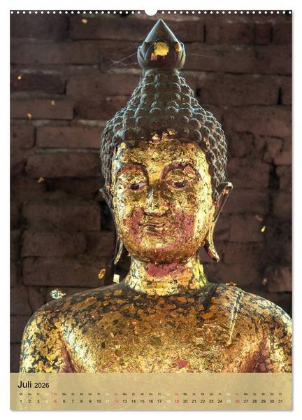 Produktbild: BUDDHA in GOLD (Wandkalender 2026 DIN A2 hoch), CALVENDO Monatskalender