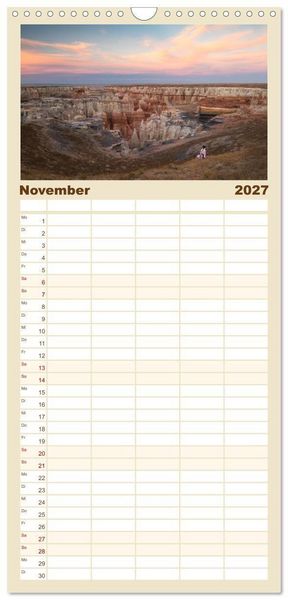 Produktbild: Familienplaner 2027 - Kraftpl&auml;tze der Indianer mit 5 Spalten (Wandkalender, 21 x 45 cm) CALVENDO