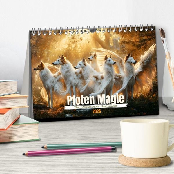 Produktbild: Pfoten Magie (Tischkalender 2026 DIN A5 quer), CALVENDO Monatskalender