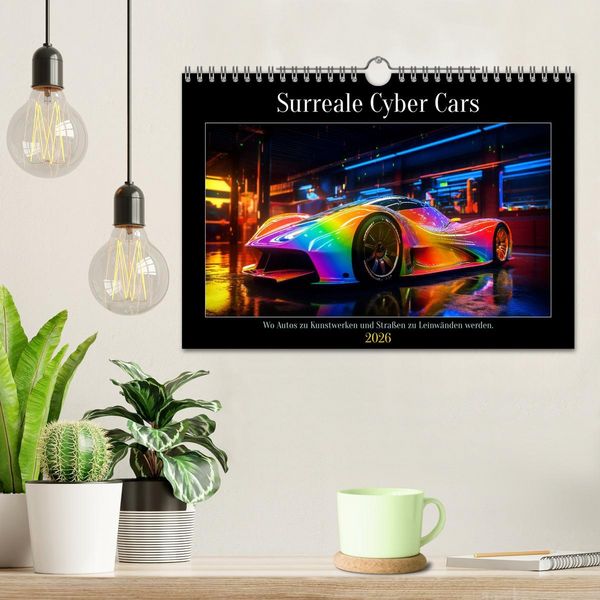 Produktbild: Surreale Cyber Cars (Wandkalender 2026 DIN A4 quer), CALVENDO Monatskalender
