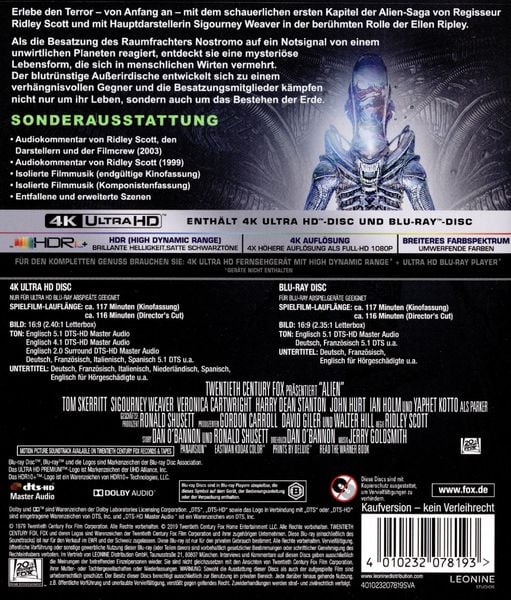 Produktbild: Alien 40th (4K Ultra HD) (+ Blu-ray 2D)