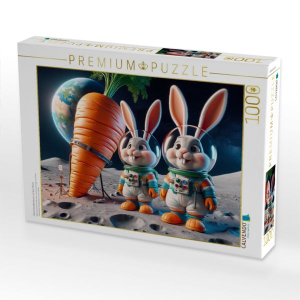 Produktbild: CALVENDO Puzzle Kaninchenabenteuer auf dem Mond | 1000 Teile Lege-Gr&ouml;&szlig;e 64x48cm Foto-Puzzle f&uuml;r gl&uuml;ckliche Stunden