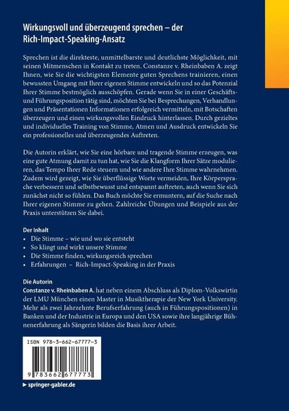 Produktbild: Wirkungsvoll und &uuml;berzeugend sprechen &ndash; der Rich-Impact-Speaking-Ansatz