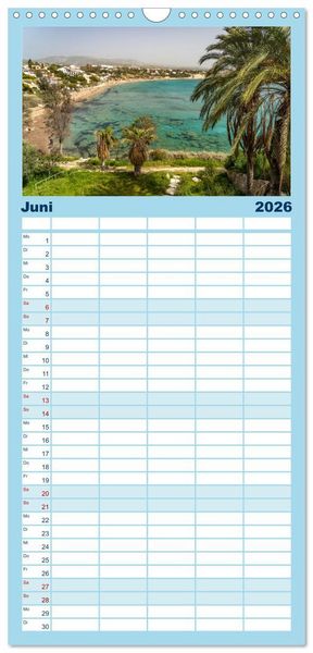 Produktbild: Familienplaner 2026 - Trauminsel Zypern mit 5 Spalten (Wandkalender, 21 x 45 cm) CALVENDO